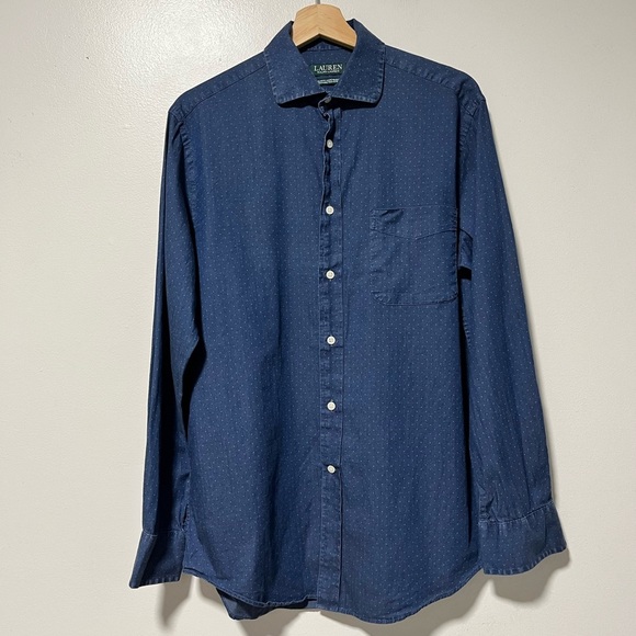 Lauren Ralph Lauren Men’s Regular Fit Stretch Button Down Shirt – Large - Picture 1 of 11